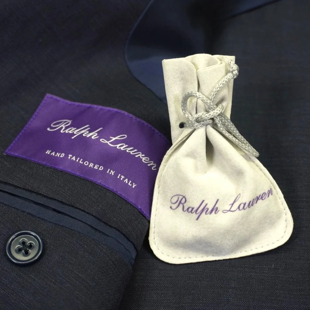 NEW Ralph Lauren Purple Label Blazer Sport Coat Mens 44R Navy Silk Linen Luxury